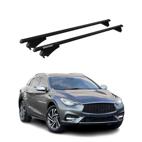 Krovni nosači za INFINITI Q30 2015–2019 — aluminij (3) Krovni nosači za INFINITI Q30 2015–2019 — aluminij (3)