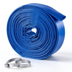 Plosnato PVC crijevo za ispust vode iz pumpe, unutarnji promjer 38 mm, duljina 15,2 m