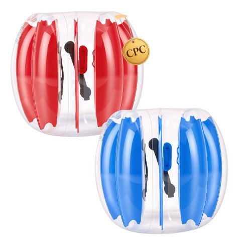 Napuhavajuće bumper lopte za sudaranje, 2 komada, Ø 95 cm, do 50 kg, plavo-prozirne, za djecu Napuhavajuće bumper lopte za sudaranje, 2 komada, Ø 95 cm, do 50 kg, plavo-prozirne, za djecu