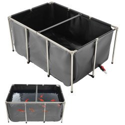 Montažni ribnjak od PVC platna 1022 L, 150 × 100 × 70 cm, prozirni prozor, čelični okvir Montažni ribnjak od PVC platna 1022 L, 150 × 100 × 70 cm, prozirni prozor, čelični okvir