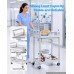 Medicinska kolica s 2 police i ladicom, nosivost 50 kg, 60 × 34 × 81 cm, s posudom za otpad