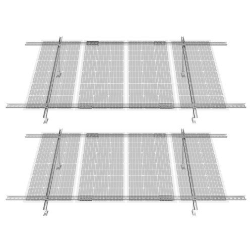 Podesivi nosači za solarne panele 30–60°, 2 kompleta za 4 do 8 panela, ugljični čelik