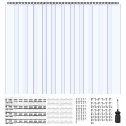 Prozirna PVC lamelna zavjesa za vrata hladnjače i skladišta, 2,1 × 2,4 m, 14 traka Prozirna PVC lamelna zavjesa za vrata hladnjače i skladišta, 2,1 × 2,4 m, 14 traka