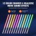 Svjetleći mač 104 cm s 12 RGB boja i zvučnim efektima, punjiv (USB-C), aluminijska drška, zlatni Svjetleći mač 104 cm s 12 RGB boja i zvučnim efektima, punjiv (USB-C), aluminijska drška, zlatni