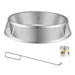 Zaštitni poklopac za vatrište protiv iskri, promjer 66 cm, inox SUS304, s ručkama i žaračem
