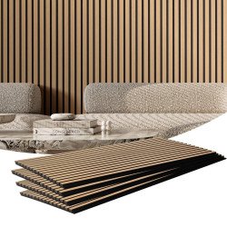 Akustički zidni paneli s letvicama za prigušenje odjeka i buke, od drva, 60 × 119 cm (1) Akustički zidni paneli s letvicama za prigušenje odjeka i buke, od drva, 60 × 119 cm (1)