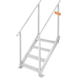 Ljestve za pristanište za 4 stube, od aluminija, podesive visine 76–97 cm