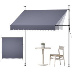 Ručna izvlačna tenda s bočnim nosačima, širina 250 cm, podesiva visina 210–310 cm