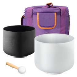 Kristalne zdjele za zvučnu meditaciju, 2 komada 20 i 25 cm, tonovi A i F, s torbom Kristalne zdjele za zvučnu meditaciju, 2 komada 20 i 25 cm, tonovi A i F, s torbom
