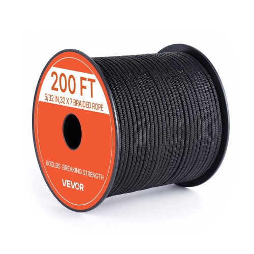 Paracord najlonsko uže 4 mm × 61 m, 7-nitna jezgra, lomna sila 272 kg, crno Paracord najlonsko uže 4 mm × 61 m, 7-nitna jezgra, lomna sila 272 kg, crno