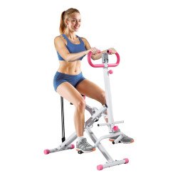 Sklopiva sprava za čučnjeve, trener za gluteus, 3 elastične trake, bijela