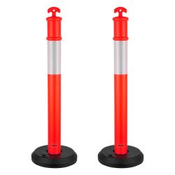 Prometni stupić za usmjeravanje prometa, 2 komada, visina 114 cm, punjivi, reflektirajuće trake Prometni stupić za usmjeravanje prometa, 2 komada, visina 114 cm, punjivi, reflektirajuće trake