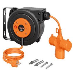 Automatski kabelski bubanj 10 m za zid ili strop, 3 utičnice, 230 V / 3000 W, toplinska zaštita