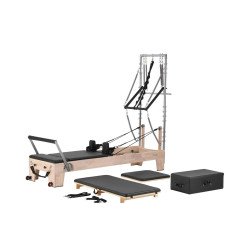 Pilates reformer za vježbe jačanja i istezanja uz otpor opruga, od drva (3)