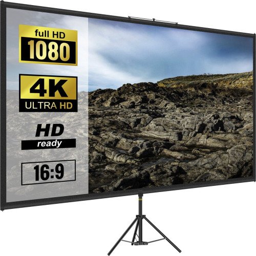 Projekcijsko platno na tronošcu, 90″ (228,6 cm), 16:9, 4K, podesive visine Projekcijsko platno na tronošcu, 90″ (228,6 cm), 16:9, 4K, podesive visine