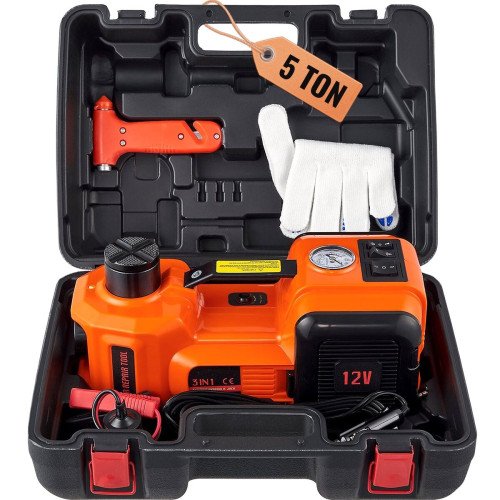 Električna hidraulička auto dizalica s ugrađenom pumpom za gume, 12 V (2)