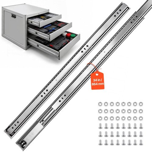 Teleskopske vodilice za teške ladice, 85 cm, nosivost 120,2 kg, 1 par Teleskopske vodilice za teške ladice, 85 cm, nosivost 120,2 kg, 1 par