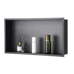 Ugradbena niša za tuš od nehrđajućeg čelika 33 × 63,5 cm, zavarena, crna Ugradbena niša za tuš od nehrđajućeg čelika 33 × 63,5 cm, zavarena, crna
