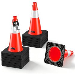 Prometni stošci za označavanje radova i parkirališta, 12 komada, visina 455 mm, savitljivi PVC Prometni stošci za označavanje radova i parkirališta, 12 komada, visina 455 mm, savitljivi PVC