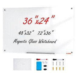 Staklena magnetna ploča za ured za zid, 91 × 61 cm (2) Staklena magnetna ploča za ured za zid, 91 × 61 cm (2)