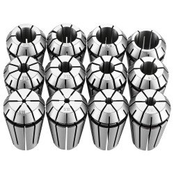 Komplet steznih čahura ER16, 12 komada, raspon 1,6–10,3 mm (1/16″–13/32″), TIR 0,02 mm, kutija