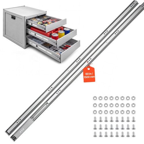 Teleskopske vodilice za teške ladice, 150 cm, nosivost 120,2 kg, 1 par Teleskopske vodilice za teške ladice, 150 cm, nosivost 120,2 kg, 1 par