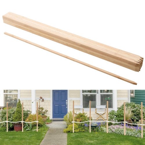 Drveni kolci za označavanje terena, 25 dijelova, 17,5 × 12,7 mm, duljina 122 cm