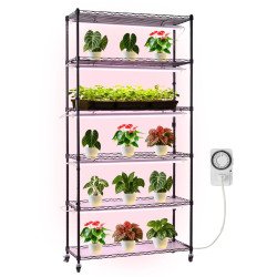 Stalak za biljke s rasvjetom, 6 razina, 150 W, od metala Stalak za biljke s rasvjetom, 6 razina, 150 W, od metala