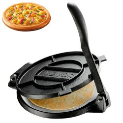 Ručna preša za tortilje od lijevanog željeza, promjer 30 cm, s 50 papira za pečenje