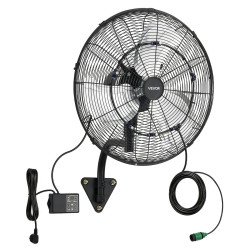 Zidni ventilator za hlađenje velikih prostora, s raspršivanjem vode, 3 brzine Zidni ventilator za hlađenje velikih prostora, s raspršivanjem vode, 3 brzine