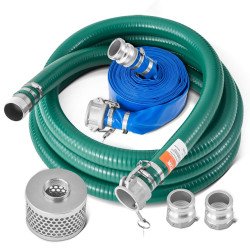 Komplet crijeva za motornu pumpu za vodu, 51 mm, usisno 6,1 m i tlačno 19,8 m, s košarom Komplet crijeva za motornu pumpu za vodu, 51 mm, usisno 6,1 m i tlačno 19,8 m, s košarom