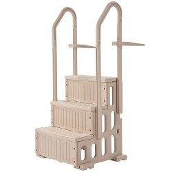 Ljestve s dva rukohvata za bazen, 3 stube, PE, za dubinu 91–122 cm, nosivost 181 kg