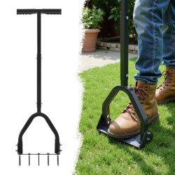 Ručni aerator travnjaka s 15 šiljaka, nožni pritisak, šiljci 7,1 cm, visina 88 cm Ručni aerator travnjaka s 15 šiljaka, nožni pritisak, šiljci 7,1 cm, visina 88 cm