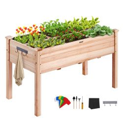 Povišena gredica za uzgoj povrća i cvijeća u vrtu, od drva, 120 × 58 × 76 cm