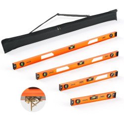 Set magnetnih libela za provjeru vodoravnosti i okomitosti, 4 dijela, od aluminija Set magnetnih libela za provjeru vodoravnosti i okomitosti, 4 dijela, od aluminija