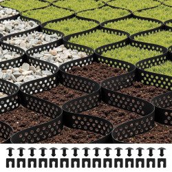 Geo rešetka za stabilizaciju šljunka i tla, ćelije dubine 5 cm, 5,2 × 2,7 m (14 m²), propusna