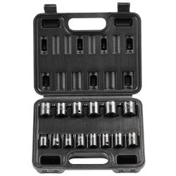 Set udarnih nasadnih ključeva za matice kotača, 14 dijelova, 9,5 mm (3/8″), s račnom i kovčegom