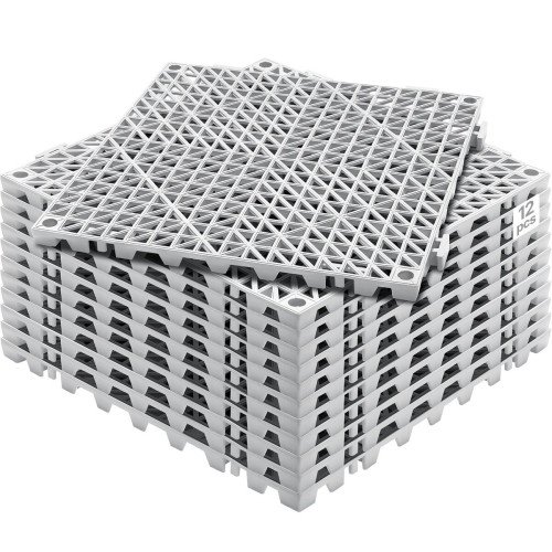 Spojive drenažne PVC podloge protiv klizanja 30,5 × 30,5 cm, 12 kom, za mokre prostore