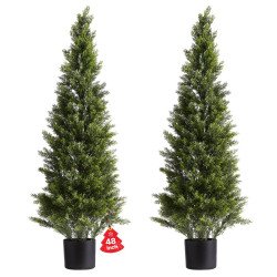 Umjetno ukrasno drvce za dekoraciju, cedar, 2 komada, visina 122 cm