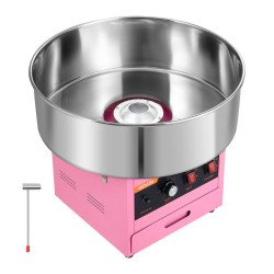 Aparat za šećernu vunu, 1000 W, zdjela Ø 52 cm, 4–6 porcija u minuti, ružičasti Aparat za šećernu vunu, 1000 W, zdjela Ø 52 cm, 4–6 porcija u minuti, ružičasti