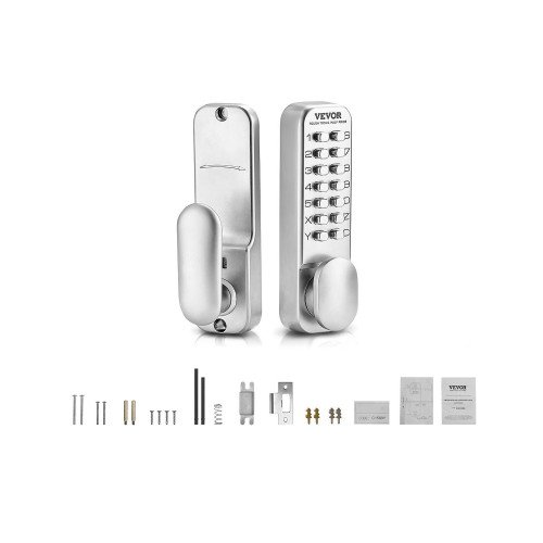 Mehanička brava sa šifrom i kvakom, 14 tipki, ugradna, inox, za vrata debljine 35–65 mm Mehanička brava sa šifrom i kvakom, 14 tipki, ugradna, inox, za vrata debljine 35–65 mm