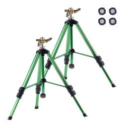 Udarne prskalice na tronošcu, 2 komada, mjedena glava, G3/4″, 360°, visina 43–94 cm