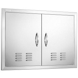 Vrata za vanjsku kuhinju, dvostruka, ventilirana, od nehrđajućeg čelika, 76 × 53 cm Vrata za vanjsku kuhinju, dvostruka, ventilirana, od nehrđajućeg čelika, 76 × 53 cm