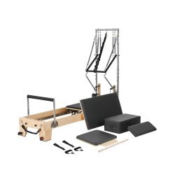 Pilates reformer za vježbe jačanja i istezanja uz otpor opruga, od drva (2)