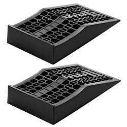 Servisne rampe za automobil, set od 2, visina podizanja 6,6 cm, kratke, 44 × 25 cm, nagib 17°
