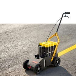 Stroj za crtanje oznaka na parkiralištu i tlu, za 12 limenki spreja, linija 50–100 mm, crna izvedba