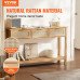 Konzolni stol od ratana s 3 ladice i policom, 130,5 × 30 × 81,5 cm, prirodna boja Konzolni stol od ratana s 3 ladice i policom, 130,5 × 30 × 81,5 cm, prirodna boja