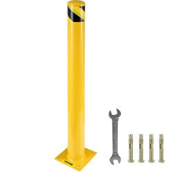 Zaštitni čelični stupić za ulaze i parkirališta, visina 122 cm, promjer 11,4 cm, s 4 sidra Zaštitni čelični stupić za ulaze i parkirališta, visina 122 cm, promjer 11,4 cm, s 4 sidra