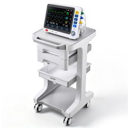 Medicinska kolica s 2 ladice, nosivost 50 kg, 41 × 47 × 76 cm, zaključavajući kotači