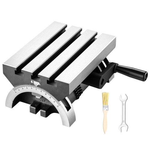 Nagibni rotacijski stol za glodalicu 178 × 127 mm, nagib 0–45°, pužni prijenos, 3 T-utora Nagibni rotacijski stol za glodalicu 178 × 127 mm, nagib 0–45°, pužni prijenos, 3 T-utora